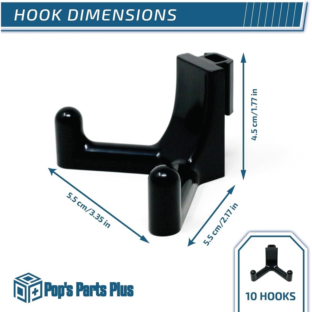 Pop's Parts Plus Tool Hooks 8 Pack for Lifetime Vertical Siding‎ Sheds Black